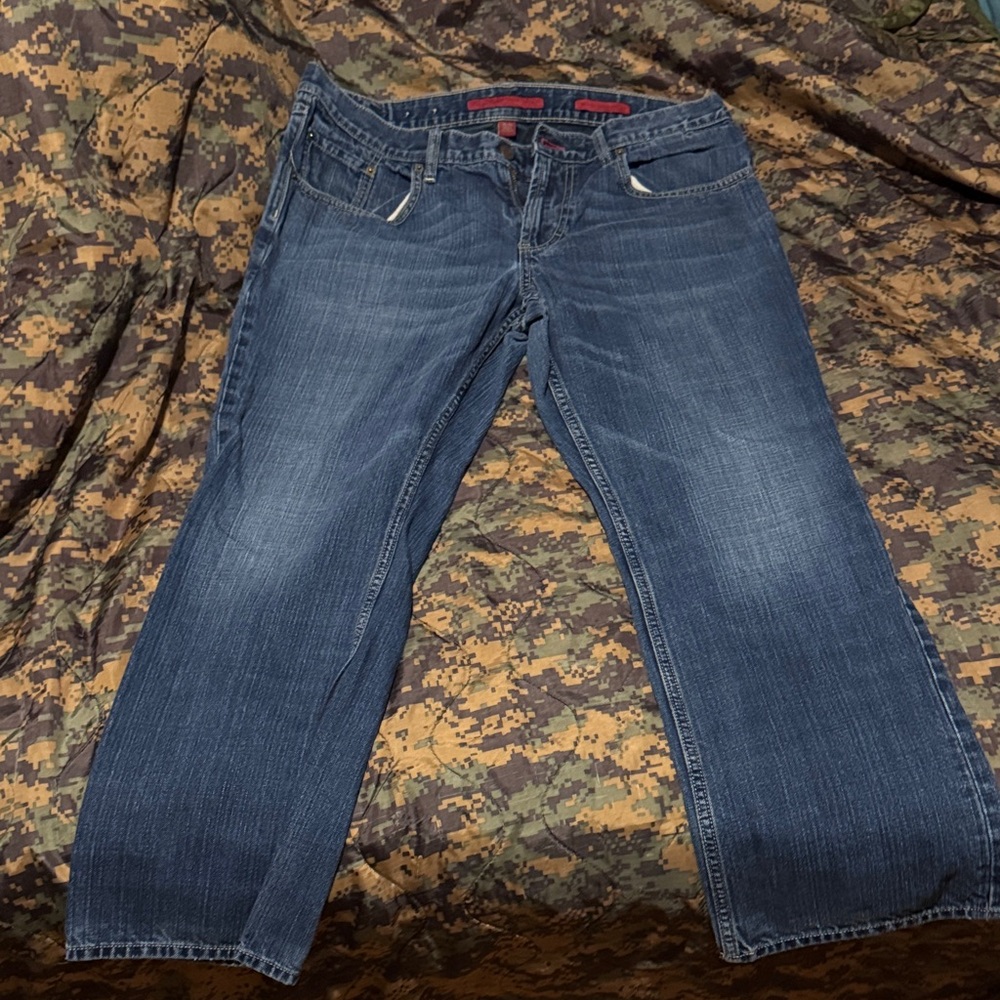 Banana Republic Limited Edition Red inner stitching Men's Blue Jeans 35/30